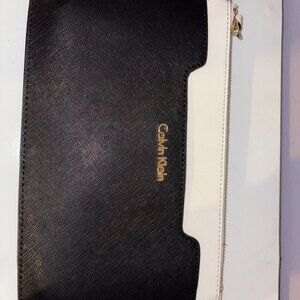 Calvin Klein black and white wrist wallet purse